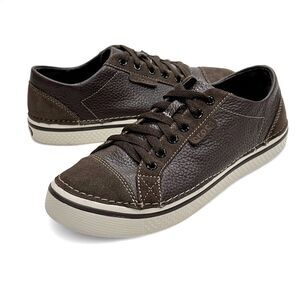 CROCS Brown Leather Suede Lace Up Sneakers Size Men’s 9 Women’s 11